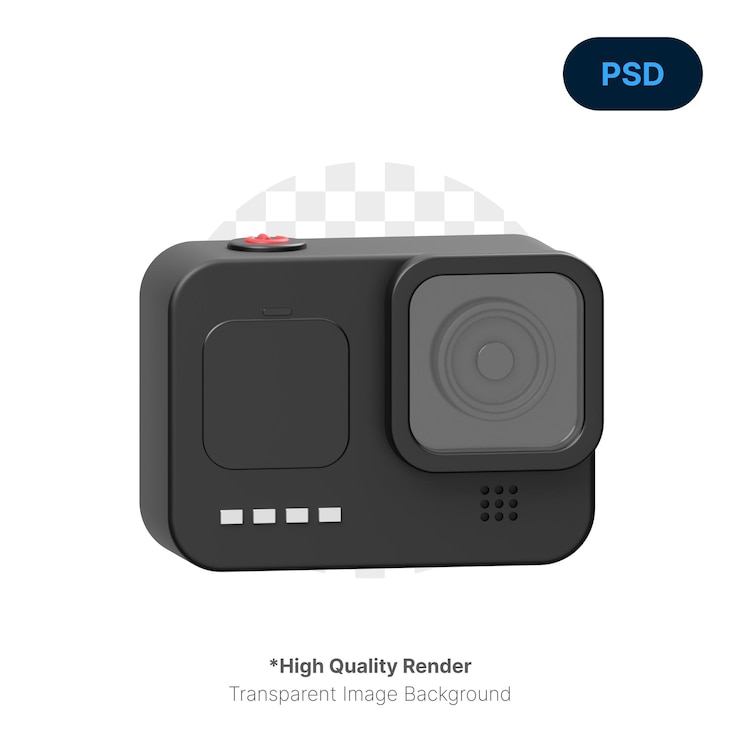 PSD camara de accion personaje 3d premium psd