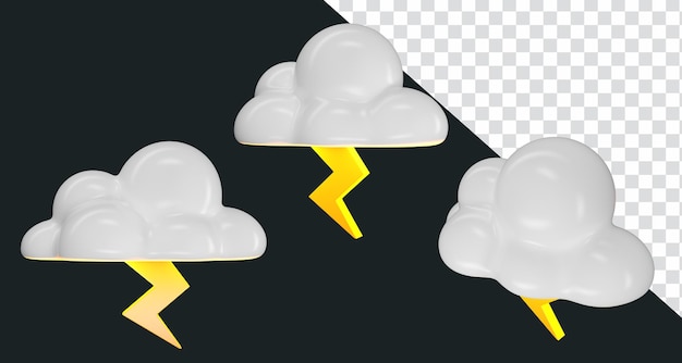 PSD cámara de ángulo 3x de nube de icono de ilustración de renderizado 3d
