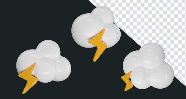 Cámara de ángulo 3x de nube de icono de ilustración de renderizado 3D