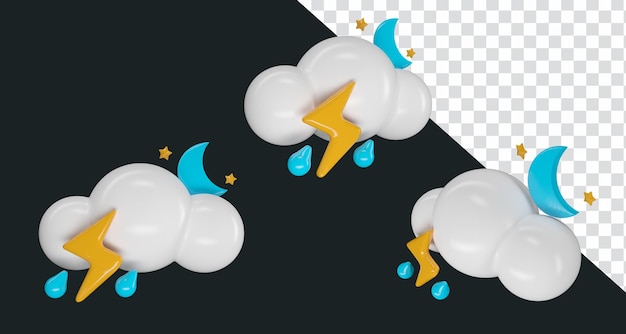 Cámara de ángulo 3x de nube de icono de ilustración de renderizado 3d