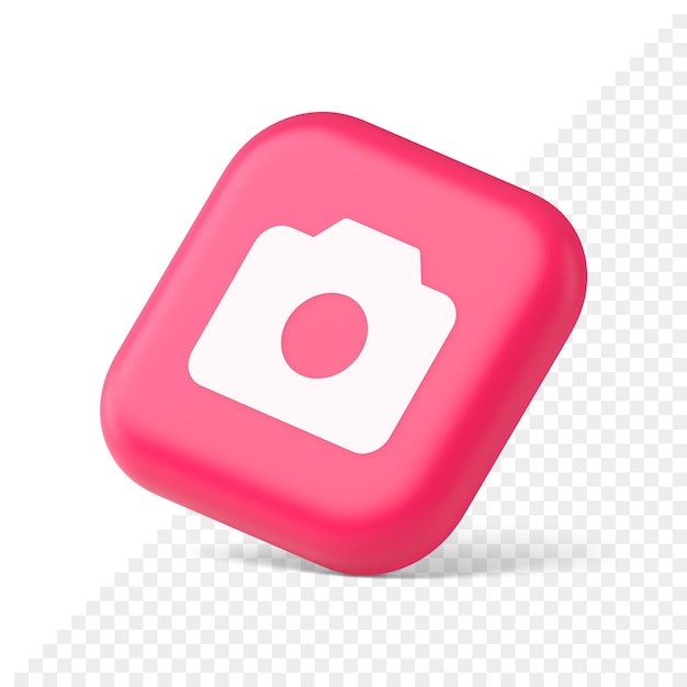 Cámara aplicación multimedia creación de contenido botón digital icono 3d símbolo elemento del sitio web