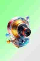 PSD una cámara colorida con un marco de color arco iris