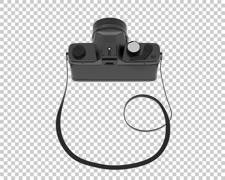 PSD cámara digital aislada sobre fondo transparente ilustración de renderizado 3d