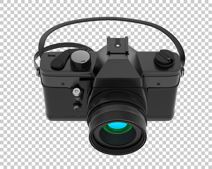 PSD cámara digital aislada sobre fondo transparente ilustración de renderizado 3d