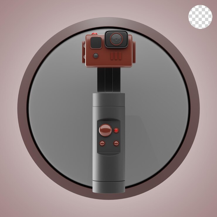 PSD cámara con estabilizador de gimbal icono 3d y ilustración