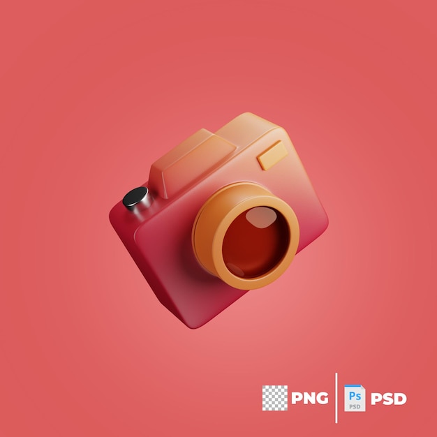 Una cámara roja con la palabra psd.