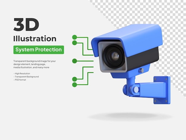 PSD cámara seguridad icono 3d ilustración