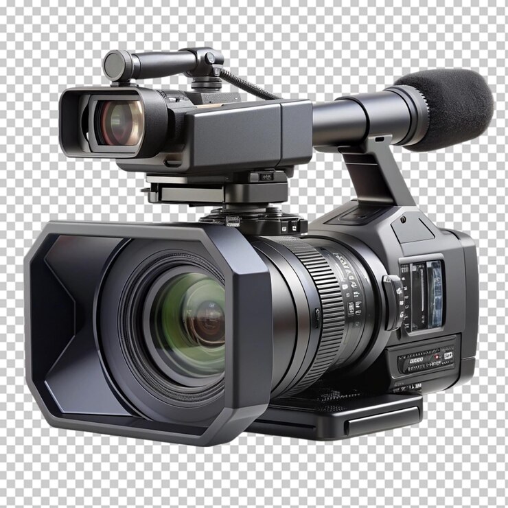 PSD cámara de vídeo profesional en un fondo transparente