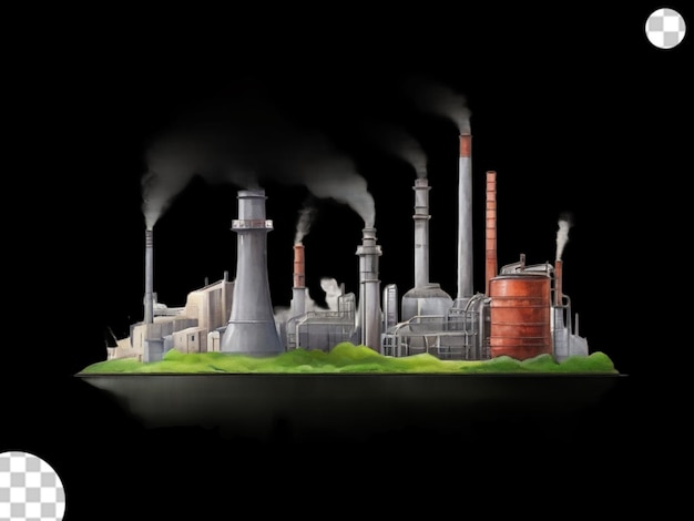 PSD cambio climático con contaminación industrial png transparente