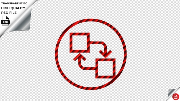 PSD cambio de posición objeto alinear distribuir arreglar icono vectorial azulejos de rayas rojas psd transparente