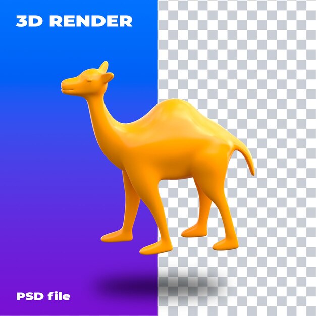 PSD camel 3d icon 3d render psd de alta resolución ramadan eid