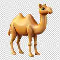 PSD un camello dorado 3d realista aislado sobre un fondo transparente