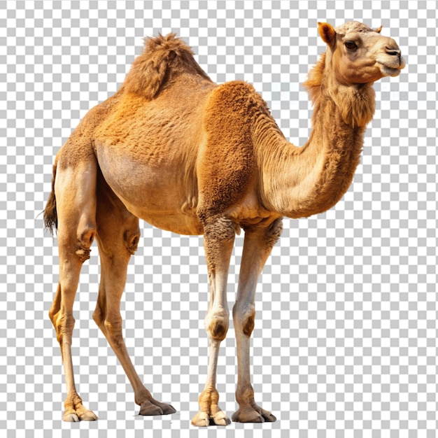Camello dromedario sobre un fondo transparente