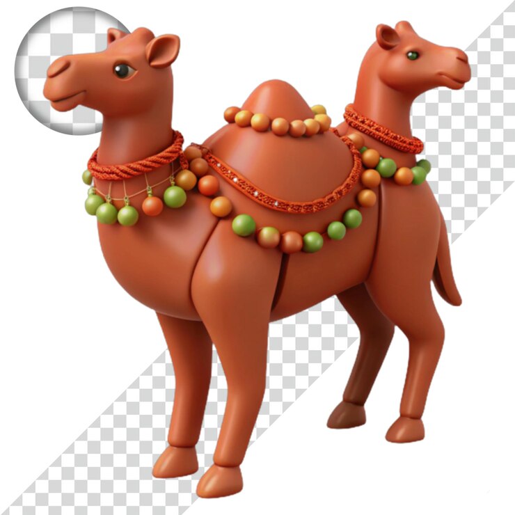 PSD camello renderizado en 3d con cuentas de colores