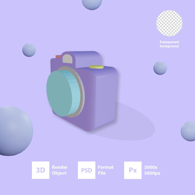 Caméra 3d Avec Fond Transparent Psd