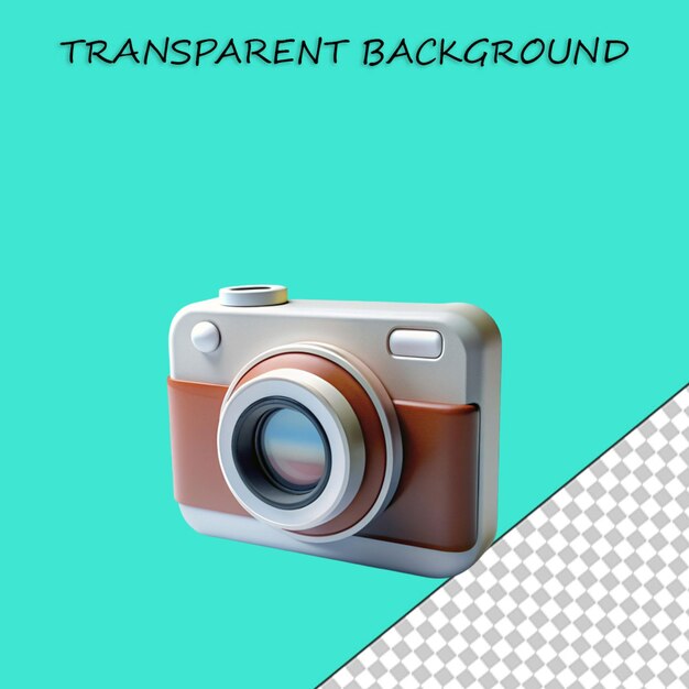 PSD caméra 3d isolée sur un fond transparent