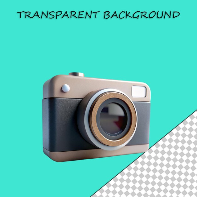 PSD caméra 3d isolée sur un fond transparent