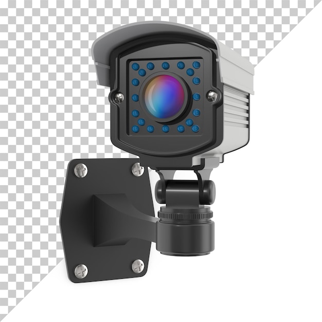 Câmera de CCTV em fundo branco Ilustração 3D isolada