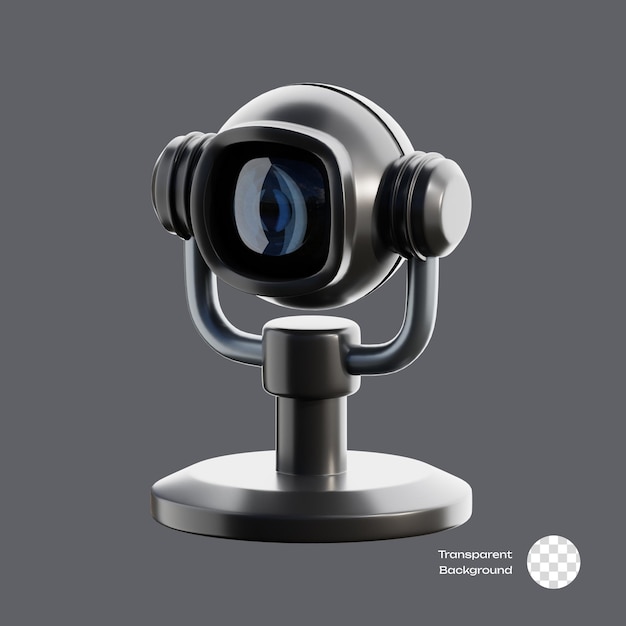 PSD câmera de cctv indoor smart home device icon 3d (icônimo de câmera de vigilância em 3d)