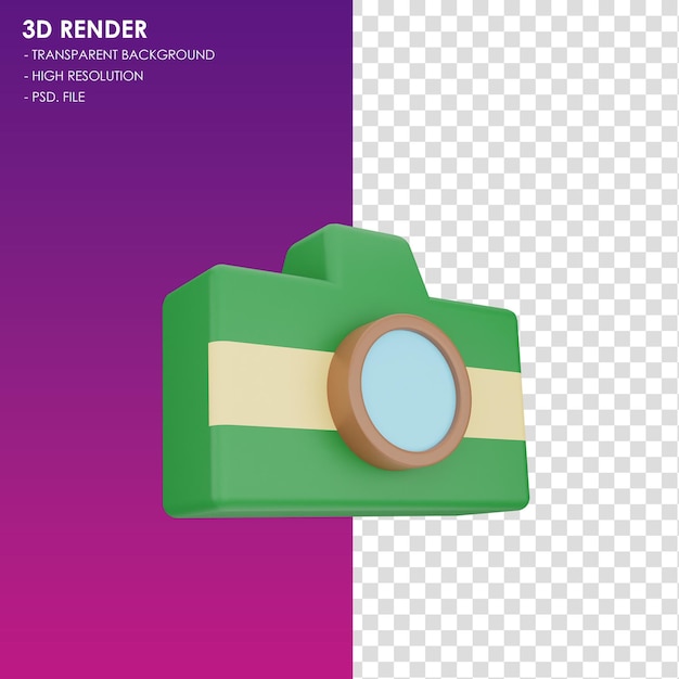 PSD caméra icône 3d