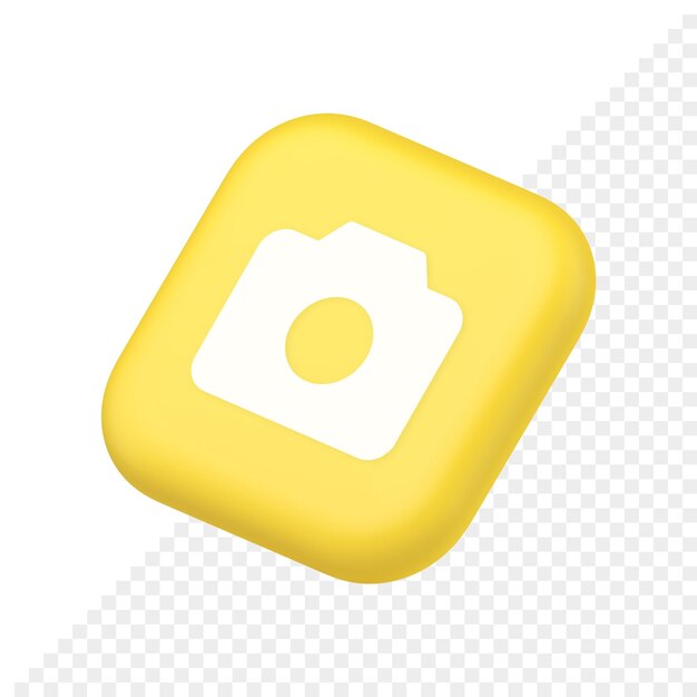 camera multimedia content creation digital button symbol website icon 3d rendering