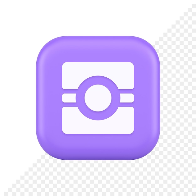 camera photo video application button multimedia photograph service 3d realistic icon