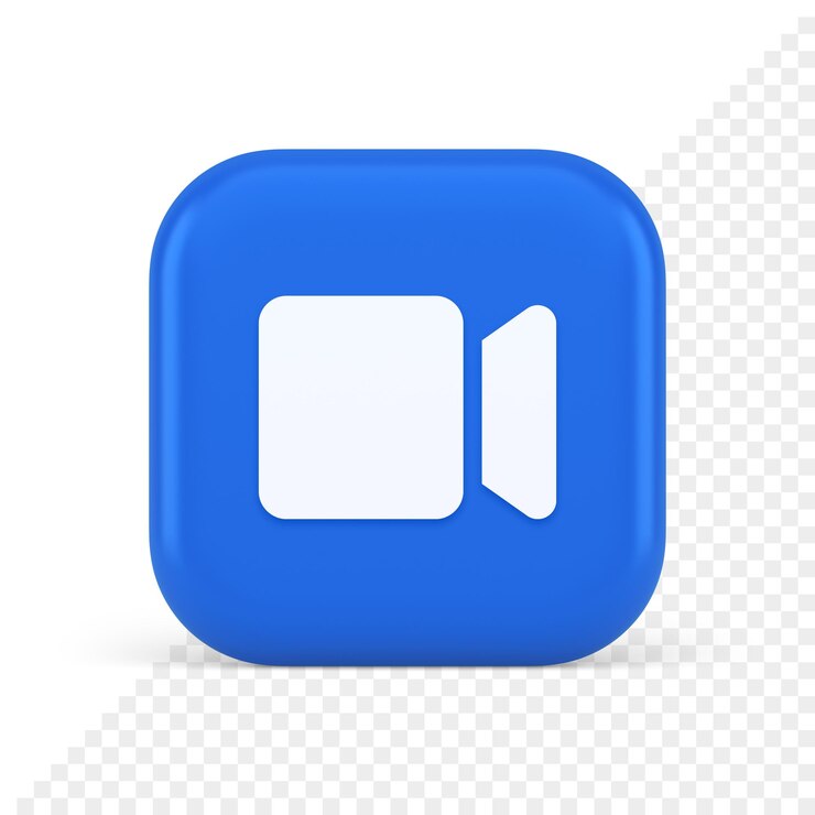 PSD caméra photo vidéo prise de vue création de contenu multimédia bouton bleu icône réaliste 3d