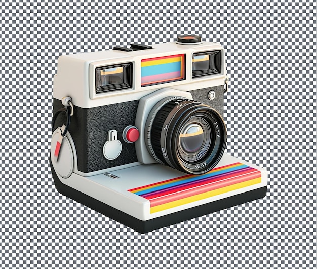 PSD une caméra polaroid classique isolée sur un fond transparent