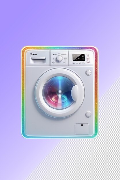 PSD une caméra qui est sur un fond violet avec un bouton de couleur arc-en-ciel