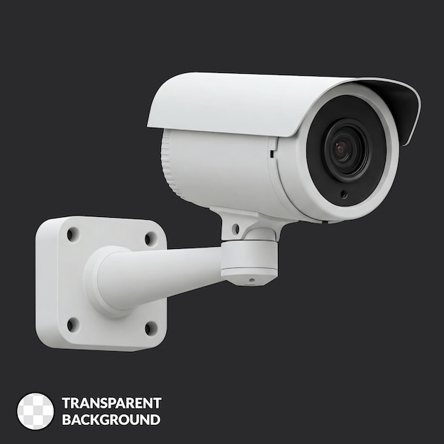 Caméra de sécurité blanche montée sur le mur