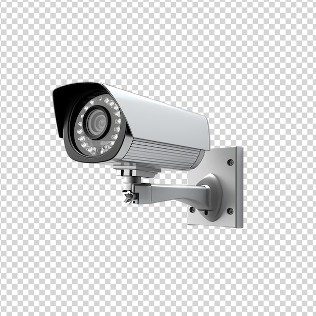 PSD caméra de sécurité cctv réaliste isolée sur un fond transparent