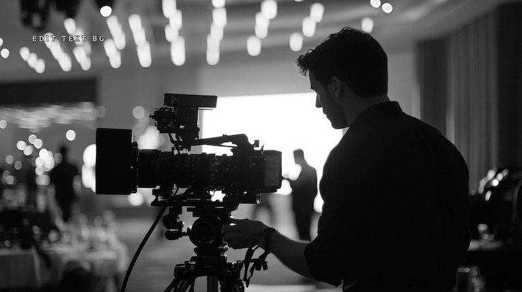 PSD cameraman filming event in large hall