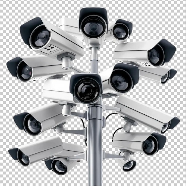 caméras de circulation multi-angle isolées sur le fond blanc