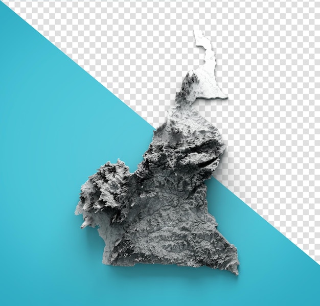 PSD camerún mapa mapa en relieve sombreado ilustración 3d