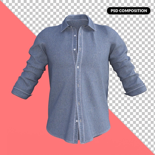 Camicia da uomo rendering 3d Psd Premium