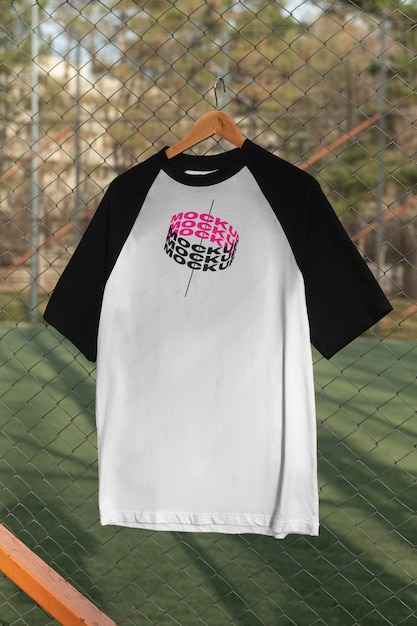 Camicia raglan su appendiabiti in legno