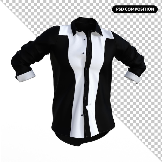 Camicie colorblock isolate 3d