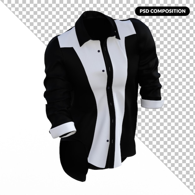 Camicie colorblock isolate 3d
