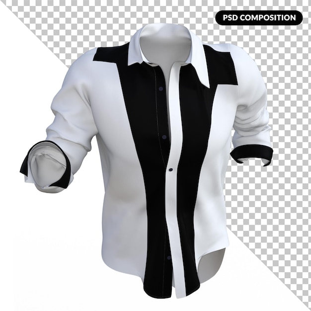 Camicie colorblock isolate 3d