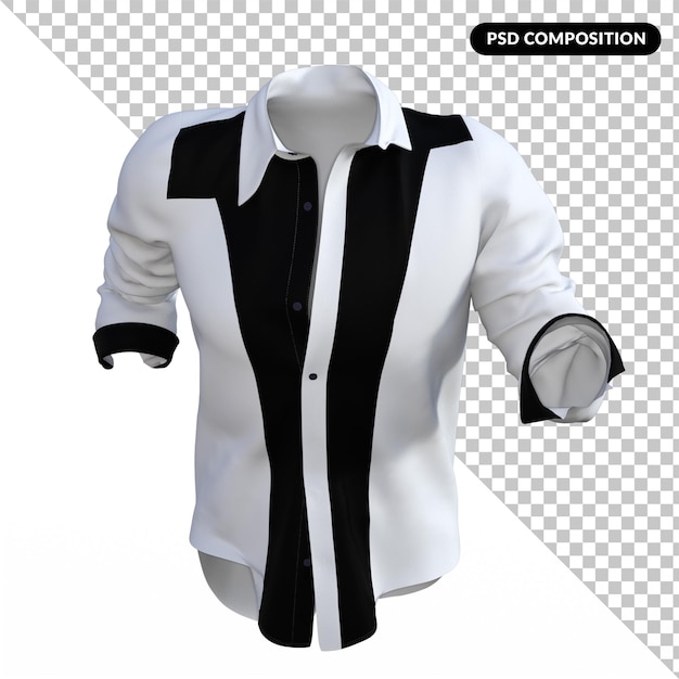 Camicie colorblock isolate 3d