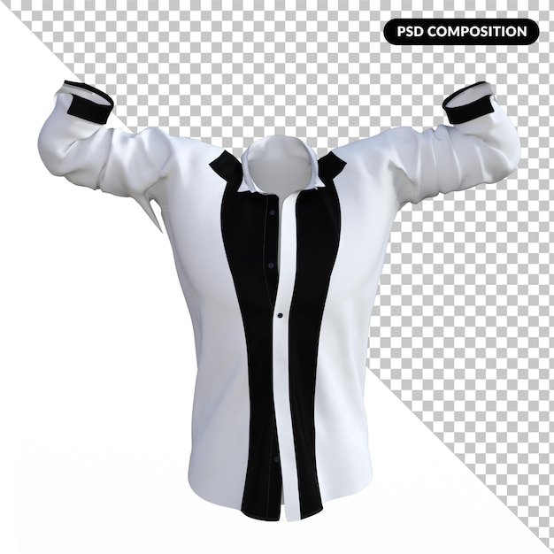 Camicie colorblock isolate 3d