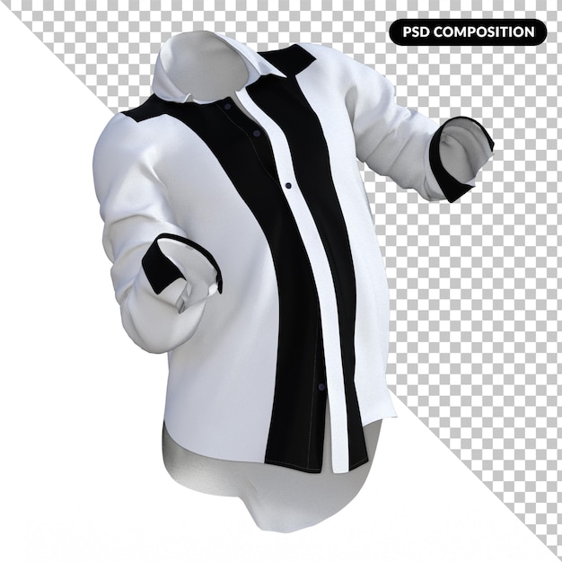 Camicie colorblock isolate 3d