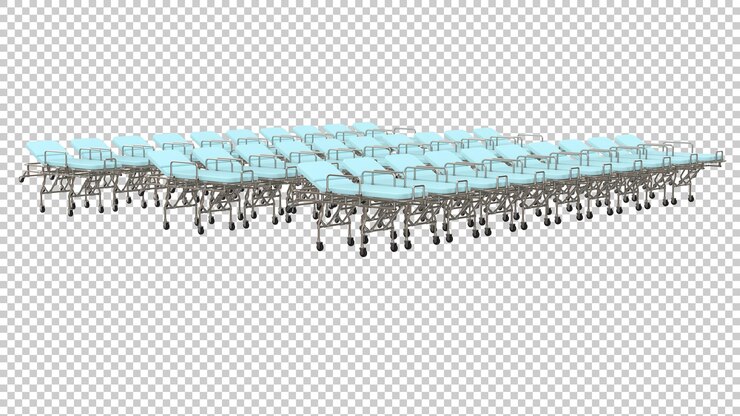 PSD camilla médica para virus epidémico en ilustración de representación 3d de fondo transparente