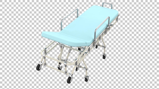 Camilla médica para virus epidémico en ilustración de representación 3d de fondo transparente
