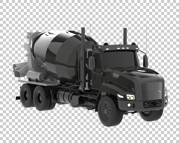 PSD caminhão betoneira isolado na ilustração de renderização 3d de fundo transparente