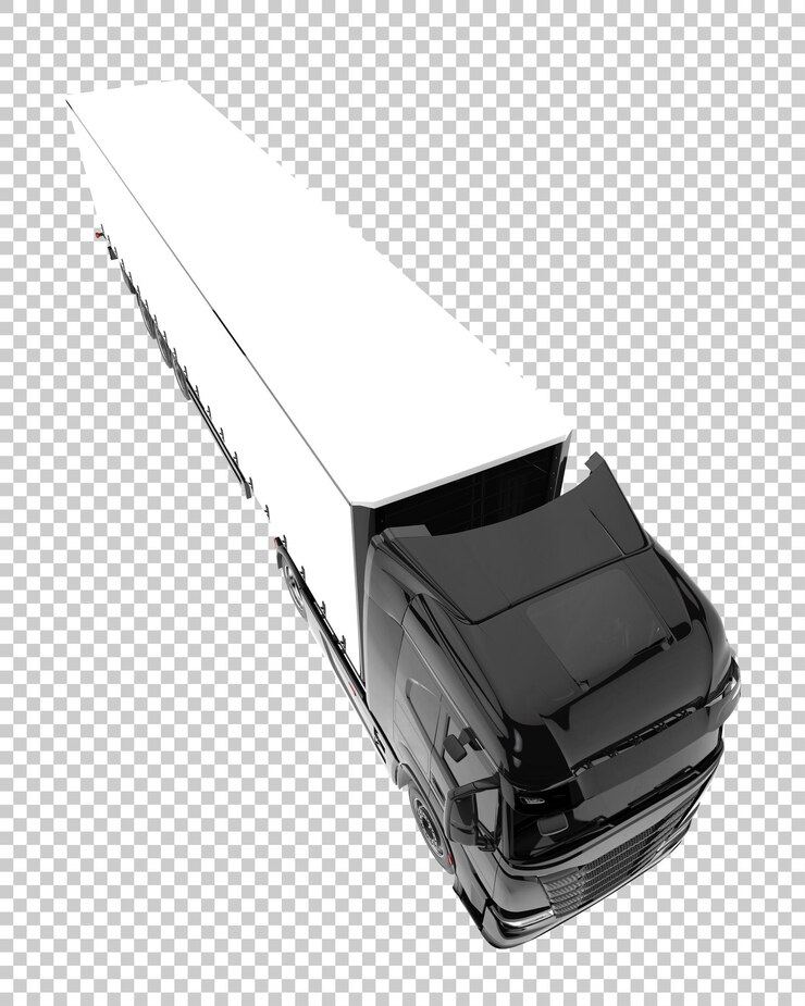 PSD caminhão de carga em fundo transparente. renderização em 3d - ilustração