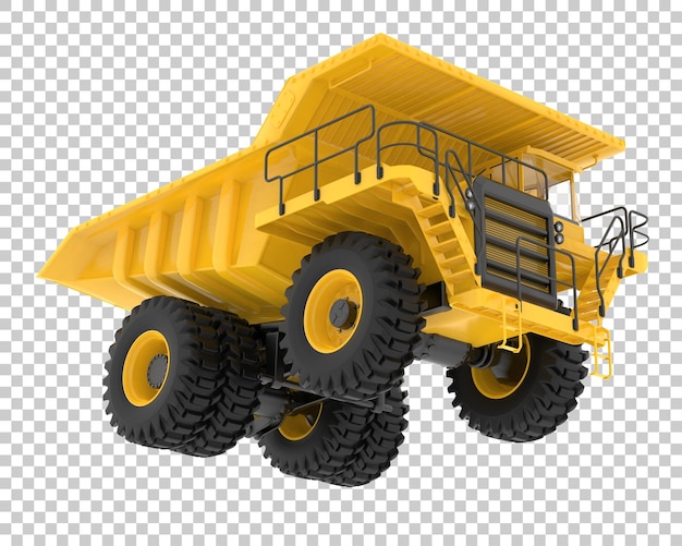 Caminhão de mina na ilustração de renderização 3d de fundo transparente