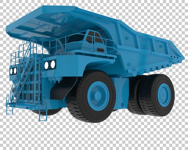 PSD caminhão de mina na ilustração de renderização 3d de fundo transparente