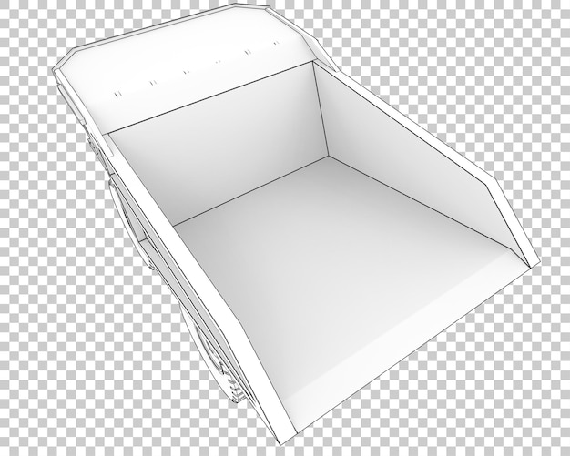 Caminhão de mineração na ilustração de renderização 3d de fundo transparente