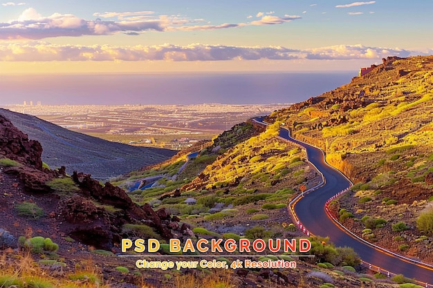 PSD camino a través de las montañas de gran canaria